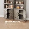5-Shelf Bookcase with Storage Cabinet, Rustic Farmhouse Wooden Bookshelf with Doors, Freestanding 5-Tier Display Cabinet for Living Room, Bedroom - 4 of 4