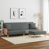 vidaXL Dark Gray Velvet 2-Seater Sofa Bed Set with Adjustable Backrest, Footstool, and Pillows for Living Room/Guest Room - 2 of 4
