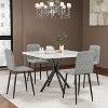 KTMBDW Square Dining Table Set, Modern Square Dining Table with 4 Gray Chair, Faux Marble Tabletop and Iron Legs, Coffee Table for Dining Room - 2 of 4