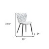 HomeRoots Set of Two White and Black Upholstered Faux Shearling Dining Side Chairs - 3 of 4
