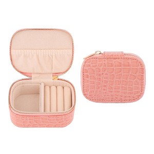 REGALWOVEN Faux Leather Mini Modern Portable Jewelry Box for Travel - 1 of 4