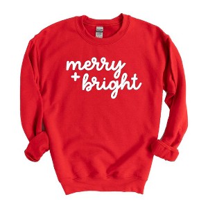 Simply Sage Market Women's Graphic Sweatshirt Merry And Bright Bold Cursive - 1 of 2