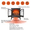 Kumasinova 24 Inch Electric Fireplace Freestanding Fireplace Stove with Remote Control & 4 Adjustable Brightness Settings 1500W Heat,Black - 3 of 4