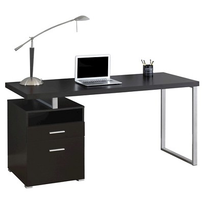 Everyroom Computer Desk Silver Metal Cappuccino: Modern Style, Particle ...