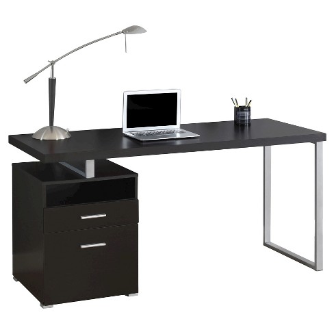 Black Computer Desk With Keyboard Tray