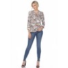 Women's Pleated Casual Floral Blouse - White Mark - 4 of 4
