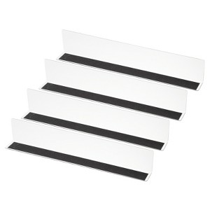 Unique Bargains Acrylic Magnetic Smooth L-Shaped Bedroom Kitchen Office Shelf Dividers 4 Pcs - 1 of 4