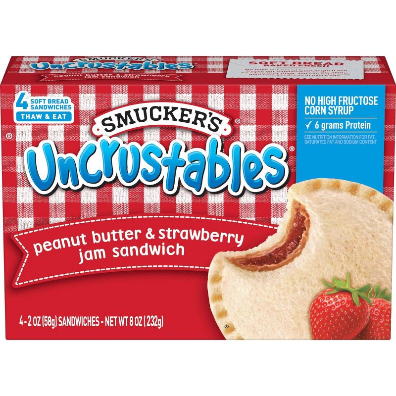 Smucker's Uncrustables Frozen Peanut Butter & Strawberry Jam Sandwich, 1 of 9