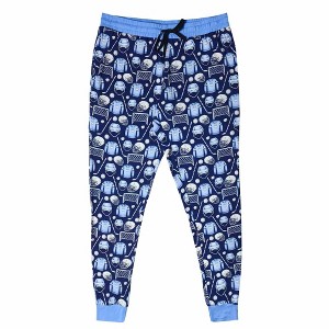 Lev Baby Men's Viscose from Bamboo Jogger Pajama Pants – Hockey Print Blue - 1 of 3