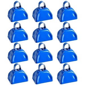 Blue Panda 12 Pack Metal Cowbells for Sporting Events, Blue Noise Makers for Graduations, Football Games, 3 x 2.8 x 2.5 In - 1 of 4
