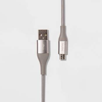 6' Micro-USB to USB-A Round Cable - heyday™ Cool Gray/Silver