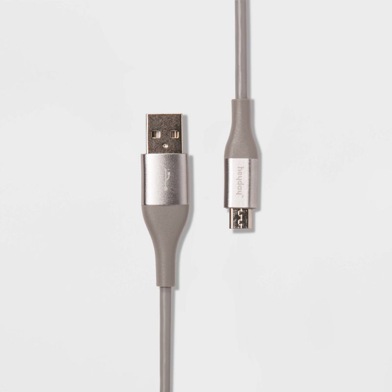 6&#39; Micro-USB to USB-A Round Cable - heyday&#8482; Cool Gray/Silver, 1 of 7