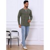 INSPIRE CHIC Men's Casual Long Sleeve Contrasting Colors Striped Henley T-Shirts - 2 of 4