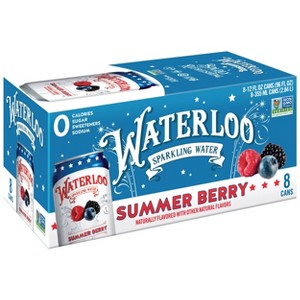 Waterloo Summer Berry Sparkling Water - 8pk/12 fl oz Cans - 1 of 4
