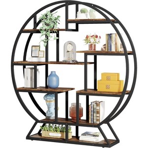 Tribesigns 62.2 Inch Bookshelf, Round Bookshelves Etagere Bookcase - 1 of 4
