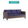 Sonkuki Outdoor Wicker Patio 3-Seat Sofa, PE Rattan Conversation Set With All-Weather Cushions - 2 of 4