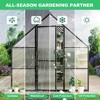 Aluminum-Framed Polycarbonate Greenhouse, Heavy Duty Polycarbonate Greenhouse with Roof Vent, Large Enhanced Aluminum Greenhouse Kit - 4 of 4