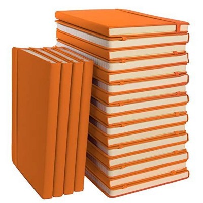Simply Genius 20 Pack A5 Lined Hardcover Notebooks, 192 pages, 5.7" x 8.4", Journal for Work, Travel, Business, School & More, Orange