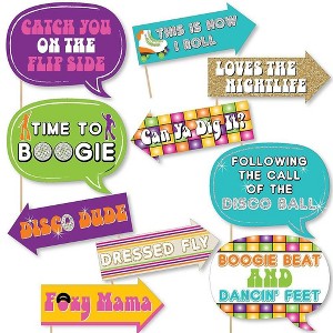 Big Dot of Happiness Funny 70's Disco - 1970s Disco Fever Photo Booth Props Kit - 10 Piece - 1 of 4