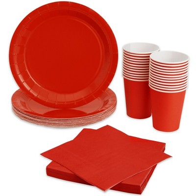 Juvale 24-Set Xmas Birthday Party Supplies Disposable Paper Tableware Plate Cup Napkin