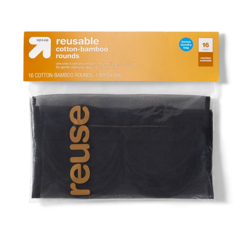 Reusable Make Up Removing Cotton Rounds with Washable Bag - 16ct - up & up™, 3 of 5