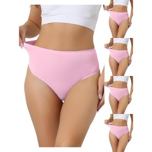 Allegra K Women's High Waist Tummy Control Stretch T-back Breathable Comfortable Thongs Multicolored - 1 of 4
