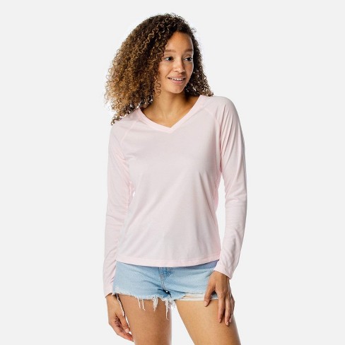 Vapor Apparel Women's Solar V-neck Long Sleeve, Xl, Pink Blossom : Target