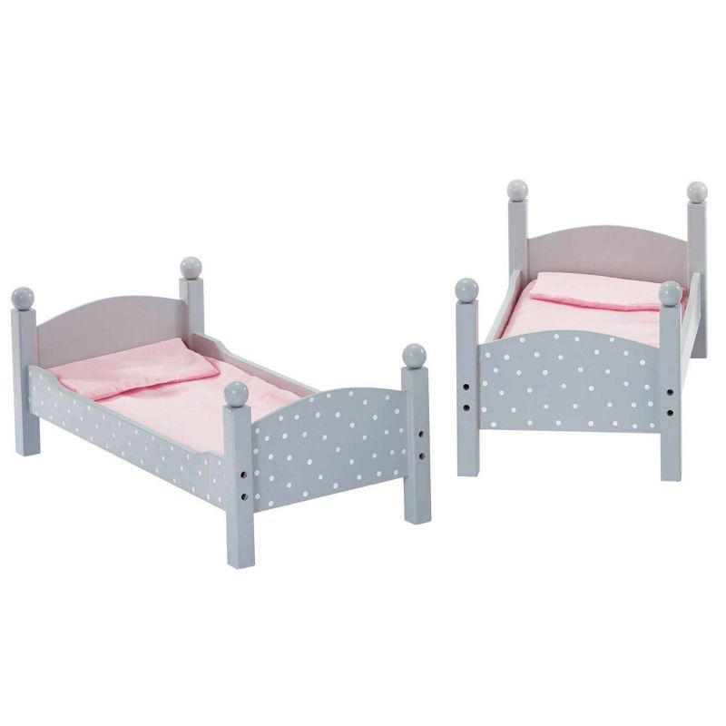 Olivia&#39;s Little World 18&#34; Doll Wooden Convertible Bunk Bed with Ladder Gray, 6 of 9