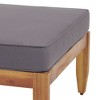 2 Pieces Mid-Century Modern Patio Furniture, Outdoor Garden Coffee Table And Ottoman, Living Room Wood Coffee Table Set With Upholstered Footstool - 4 of 4