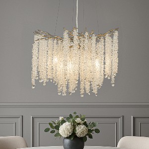 ALOADECOR Modern Glam Crystal Chandelier  Branch Style Pendant Ceiling Light for Dining Room Living Room - 1 of 4