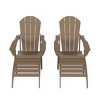 WestinTrends Malibu HDPE Outdoor Patio Folding Poly Adirondack Chairs with Ottomans (4-Piece Conversation Set) - 3 of 4