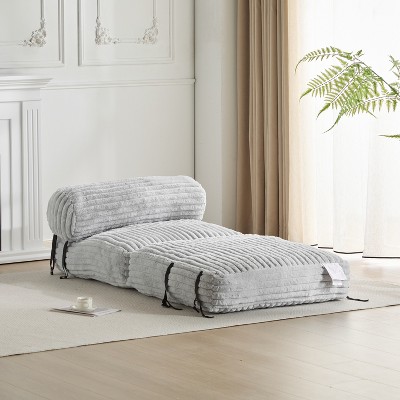 Vynxaria Light gray Latina Indoor Foldbable Bean Bag Lounge chair
