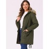 INSPIRE CHIC Women's Winter Coats Windproof Flap Pockets Long Puffer Parka Barn Jackets with Faux Fur Hood - 3 of 4