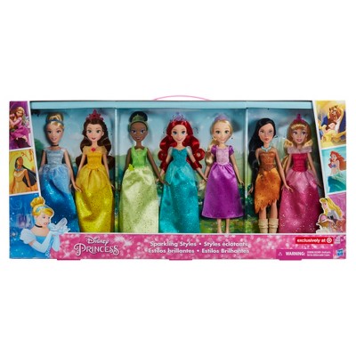 disney princess sparkling styles dolls 7pk