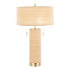 LumiSource Cylinder Rattan 29" Contemporary Rattan Table Lamp Royal Gold and Natural Rattan - 2 of 4