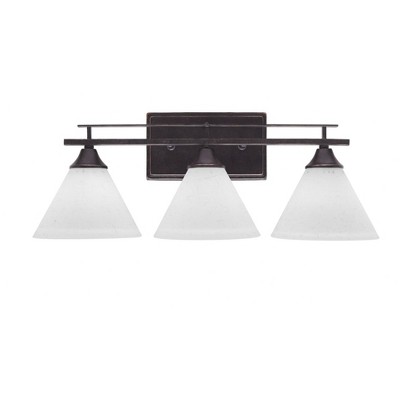 Toltec Lighting Uptowne 3 - Light Vanity in  Dark Granite with 7" White Muslin Shade