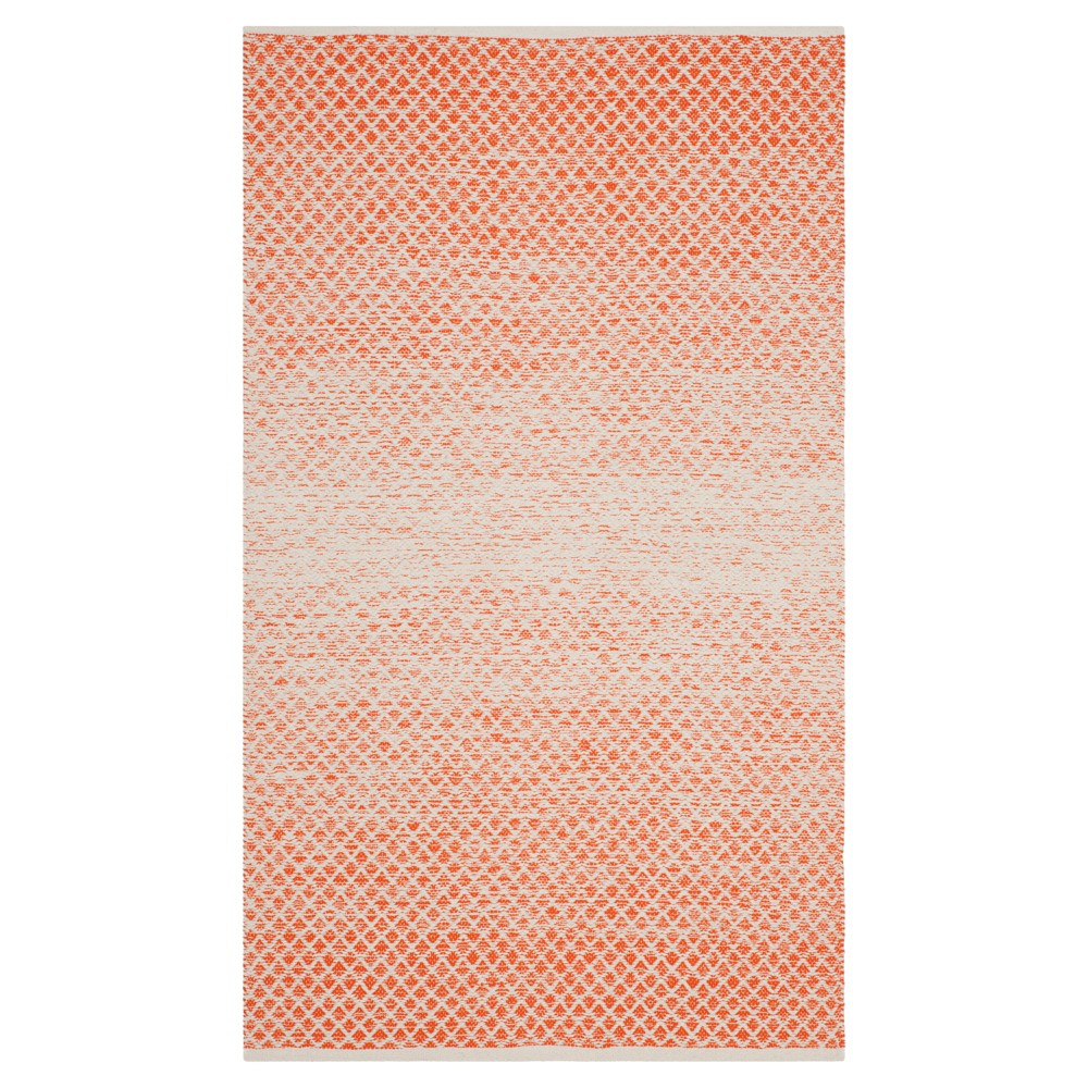 Orange/Ivory Geometric Flatweave Woven Accent Rug 3'x5' - Safavieh