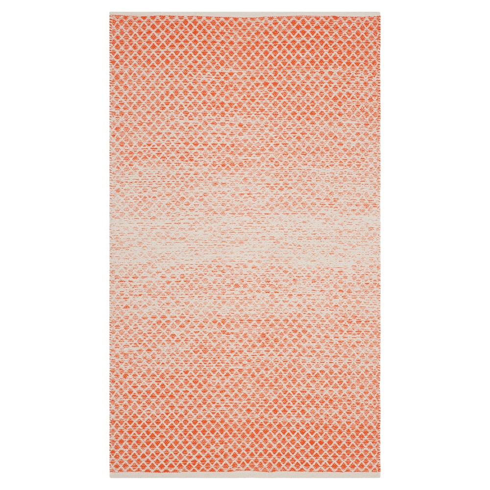 Orange/Ivory Geometric Flatweave Woven Accent Rug 3'x5' - Safavieh