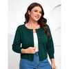 YESFASHION Women Plus Size Cardigan Round Neck Button Down 3/4 Sleeve Top Solid Casual Cardigan - 3 of 4