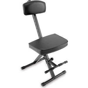 Adjustable Seat for Performers with Ergonomic Design, 220 lb Capacity, Padded Backrest, Great for DJs - 1 of 4