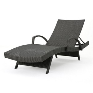 GDFStudio Olivia Outdoor Wicker Armed Adjustable Chaise Lounge - 1 of 4