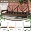 GDFStudio Joe Patio Acacia Wood Twin Size Porch Swing Bed with 16.4ft Hemp Ropes - 4 of 4