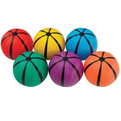 Sportime Heavy-Duty Beach Balls, 16 Inches, Assorted Colors, set of 6