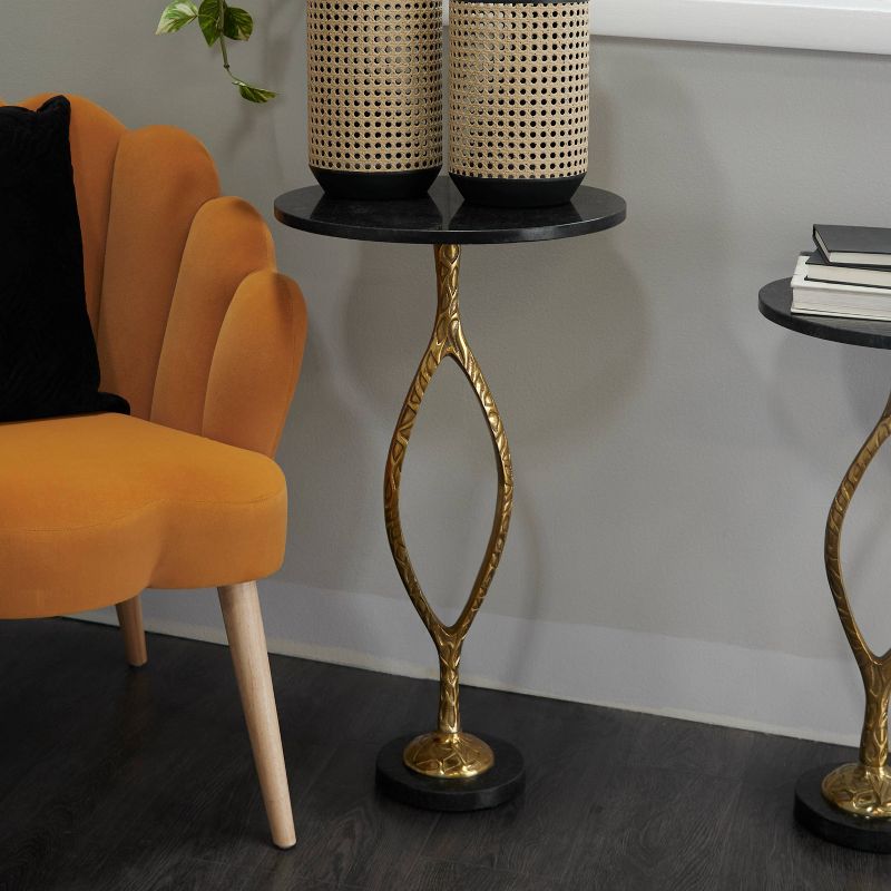 Large Transitional Metal and Marble Accent Table Gold - Olivia &#38; May, 2 of 6