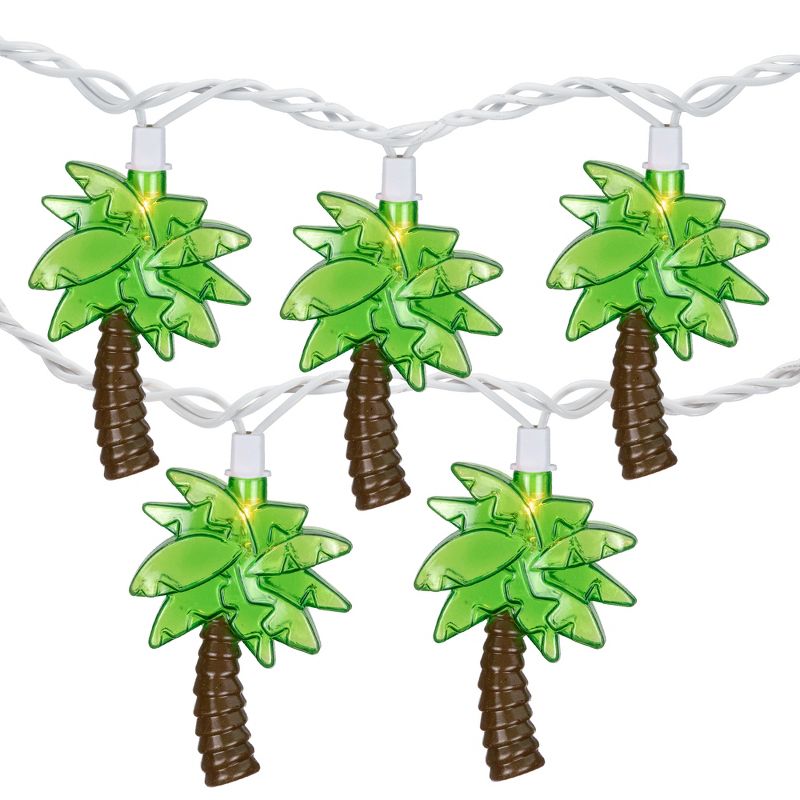 Northlight 10-Count Green Tropical Palm Tree Outdoor Patio String Light Set, 7.25ft White Wire, 1 of 7