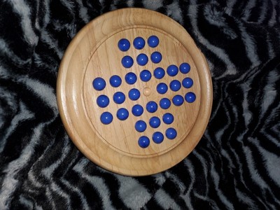 WE Games Solid Wood Marble Solitaire Game, Blue Glass Marbles Game, Marble  Board Game, Wooden Games, Table Games, Home Decor, Marble Game Great for