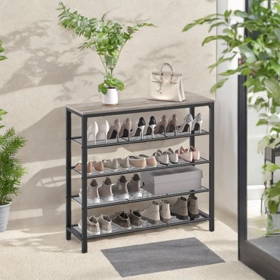Shoe Rack, 5-Tier Shoe Storage Organizer with 4 Metal Mesh Shelves£¬Entryway large shoe rack