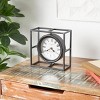 9"x9" Metal Geometric Clock with Open Square Frame Black - Olivia & May: Modern Analog Tabletop Decor, No Battery Included - image 2 of 4