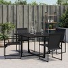 vidaXL Garden Chair Set of 4 Black Textilene fabric, Powder-Coated Steel - 3 of 4