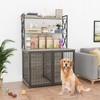 42.5 Inch Dog Crate with Storage Shelves, Large Wooden Dog Kennel End Table with Flip Top, Movable Divider, 3 Doors, Indoor Dog Cage - 2 of 4